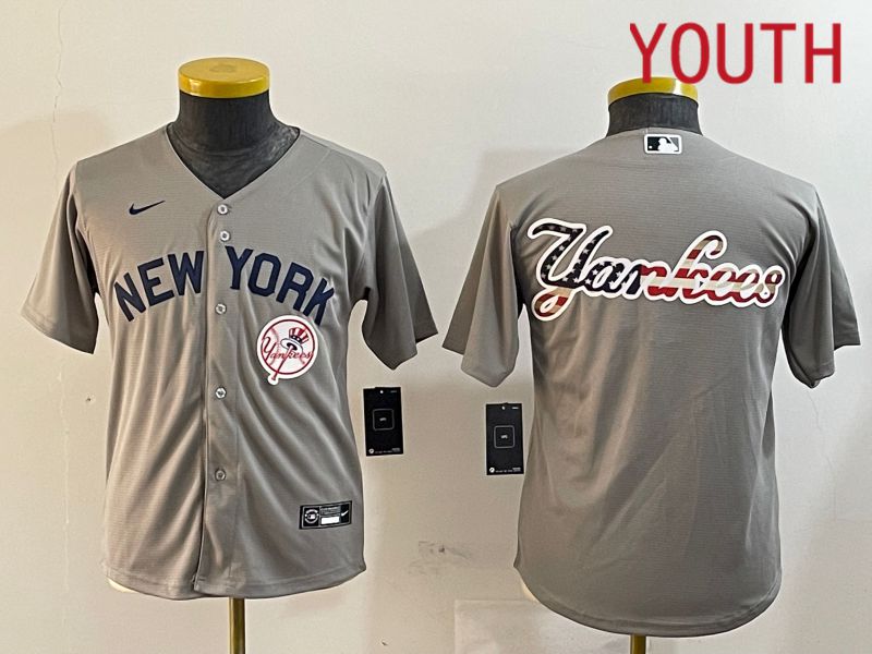 Youth New York Yankees Blank Grey Game 2024 Nike MLB Jersey style 12184